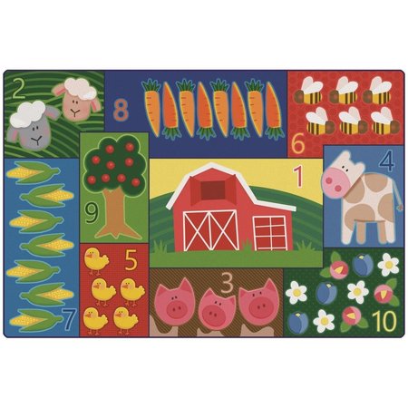 CARPETS FOR KIDS 6 x 9 ft. Toddler Farm Counting Rug, Rectangle CA61925